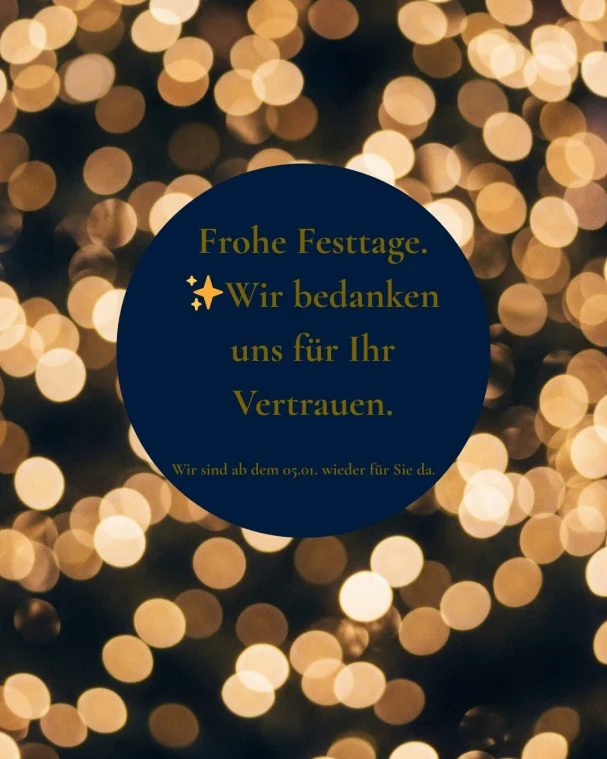Weihnachts-Bokeh, Festtagsgruß:
Weihnachts-Saisonpost, KI-generierter Festtagsgruß für lokale Betriebe.