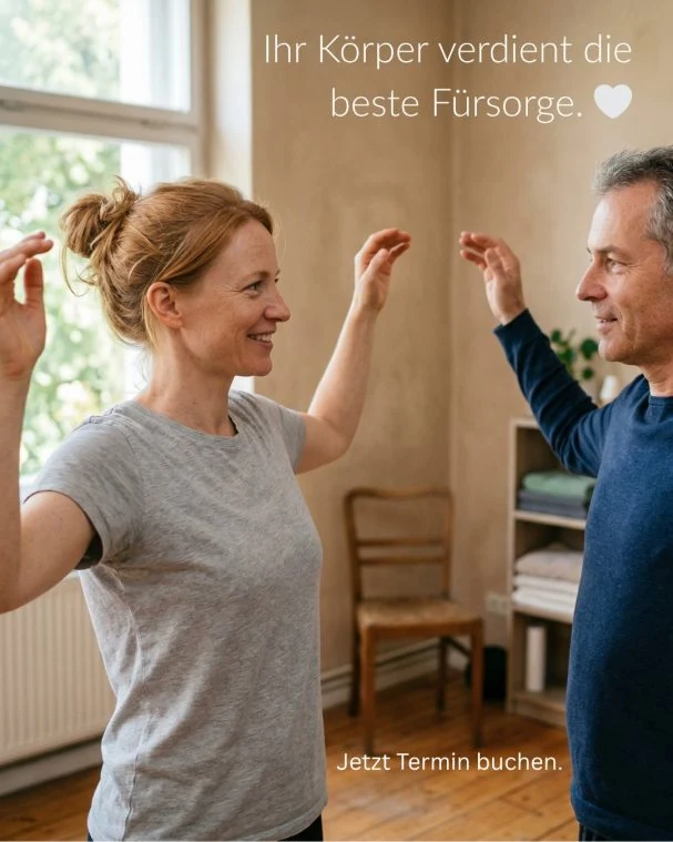Physiotherapeutin mit Patient:
Physiotherapie, Social Media Marketing für Gesundheitsdienstleister.