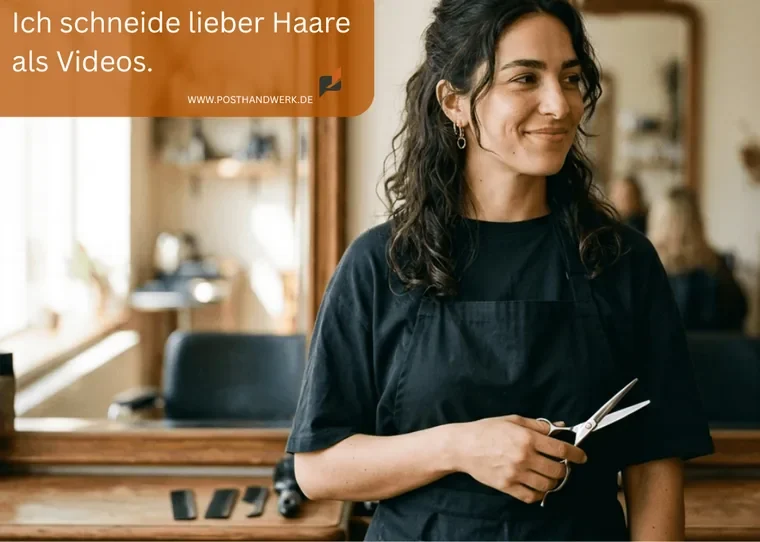 Modernes Friseur-Branding Kreatives Friseur-Handwerk: Stilvolles KI-Porträt für Social Media und Marken-Kampagnen.