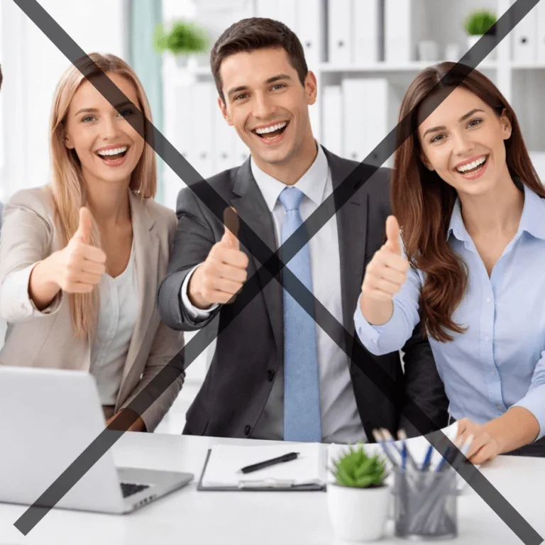 Keine 08/15-Stockfotos Durchgestrichenes, künstliches Stockfoto als Negativbeispiel für Handwerker Marketing.